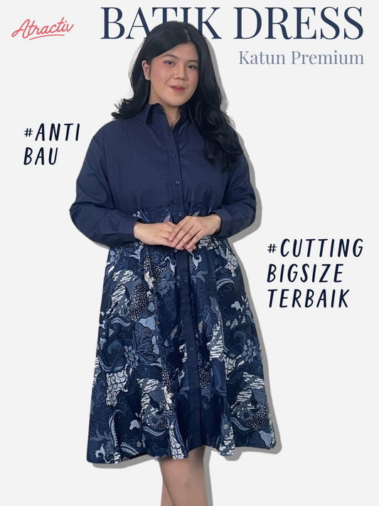 Dress Batik Lengan Panjang Sena ATRACTIV - Atractiv Big Size Label