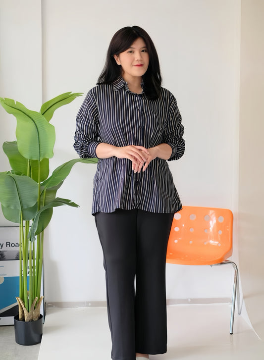 Kemeja Salur Lengan Panjang ATRACTIV