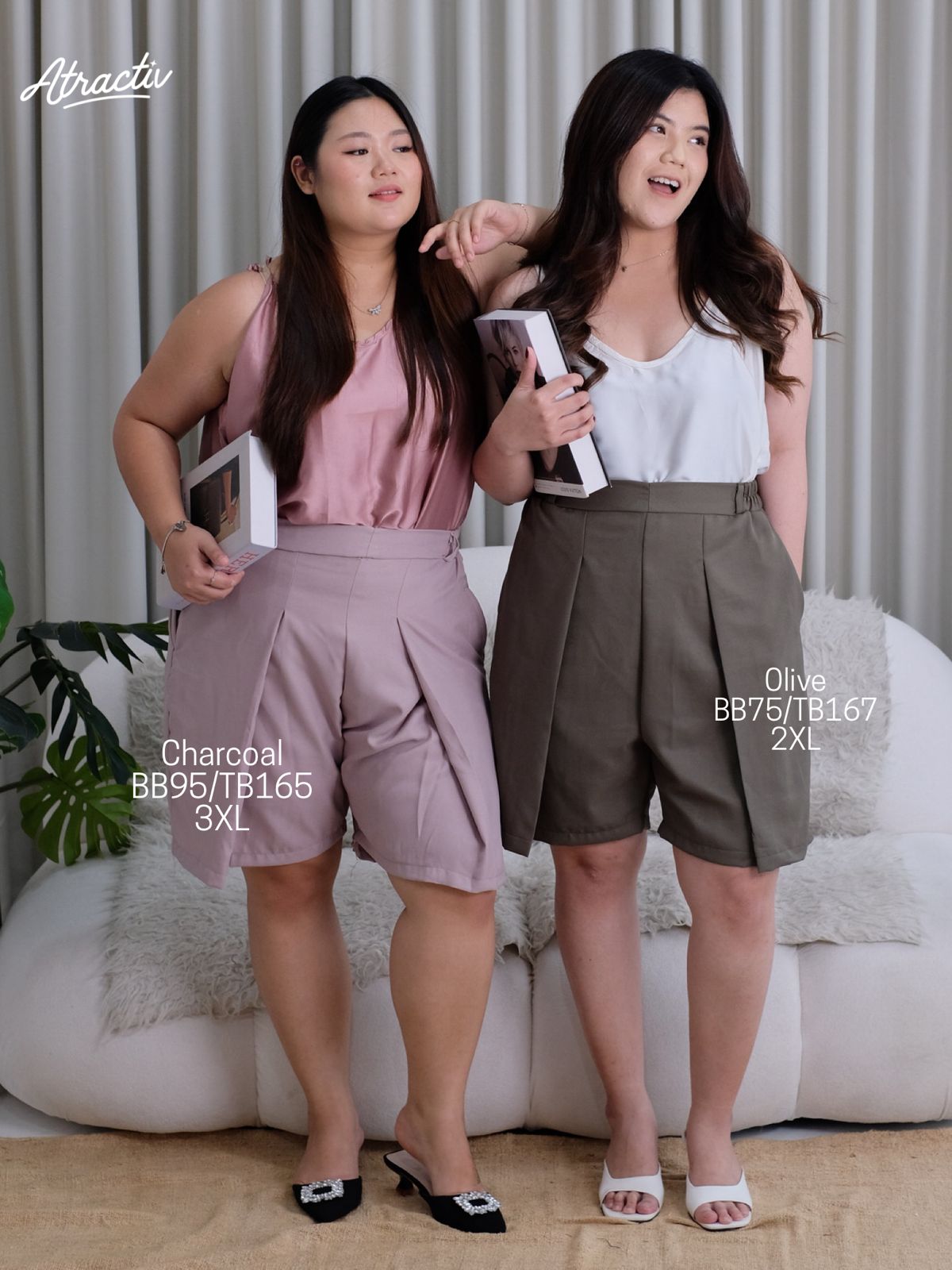Celana Flare Pendek Olive ATRACTIV - Atractiv Big Size Label