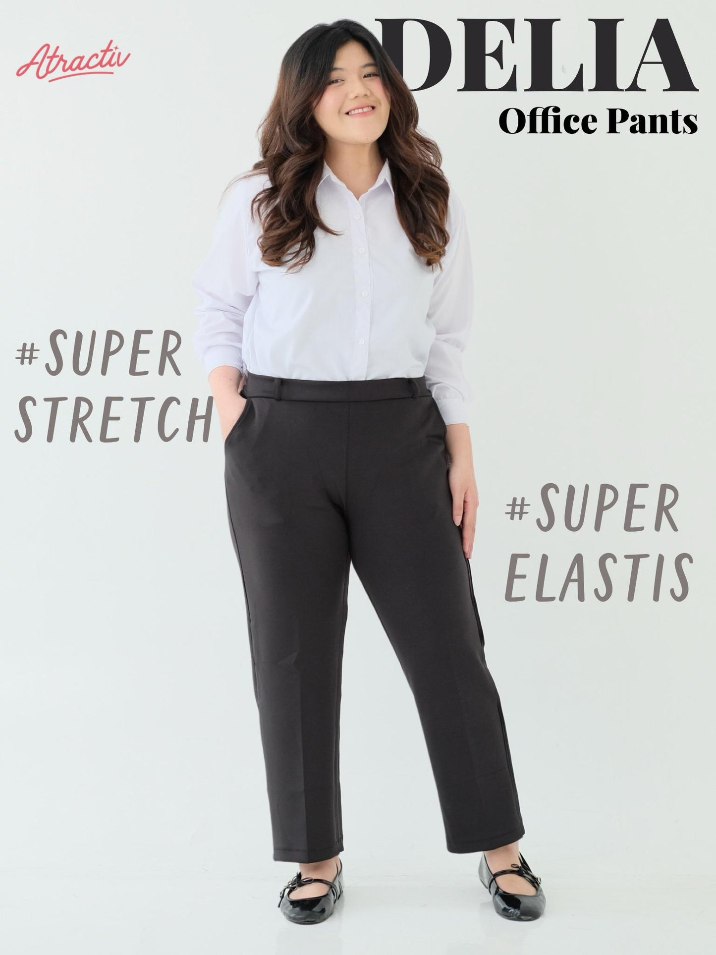 Celana Delia Hitam Atractiv - Atractiv Big Size Label