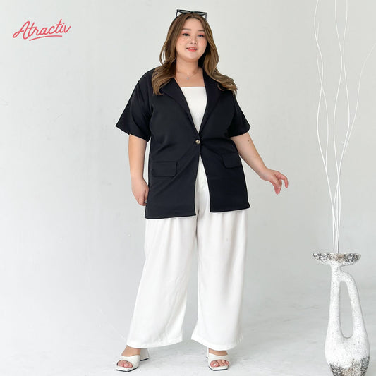 Blazer Jess Semi Formal Hitam ATRACTIV - Atractiv Big Size Label