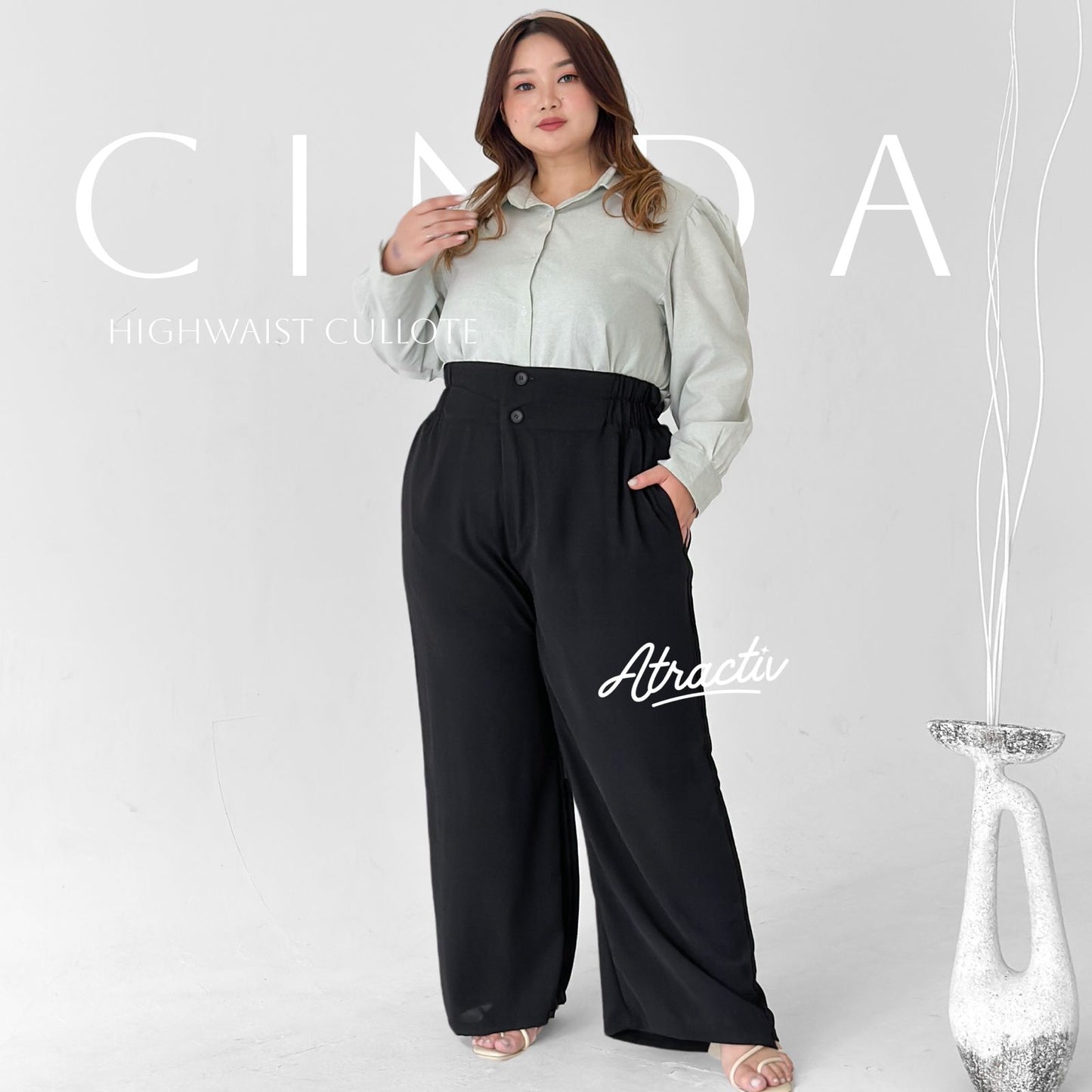 Celana Highwaist Jumbo Cinda Atractiv - Atractiv Big Size Label