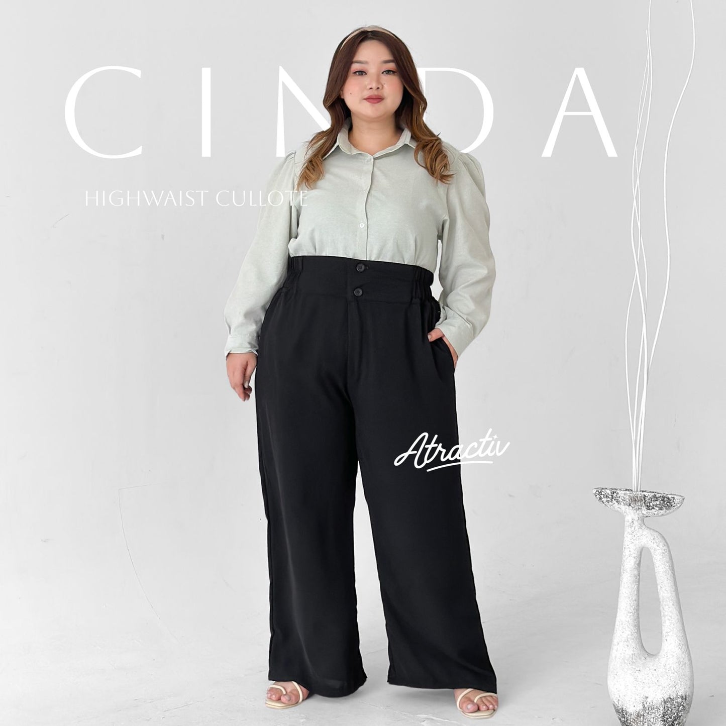 Celana Highwaist Jumbo Cinda Atractiv - Atractiv Big Size Label
