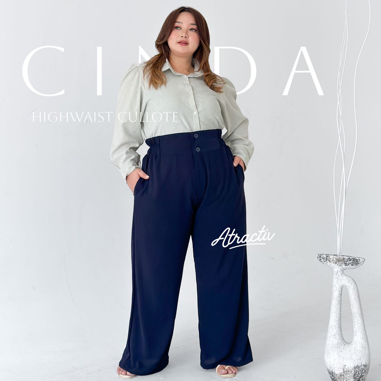 Celana Highwaist Jumbo Cinda Atractiv - Atractiv Big Size Label