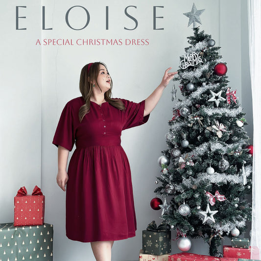 Dress Midi Eloise Maroon ATRACTIV - Atractiv Big Size Label