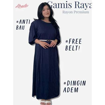 Gamis Raya Deep Navy Atractiv