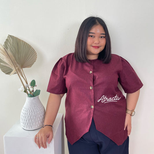 Blouse Maddy Maroon ATRACTIV - Atractiv Big Size Label