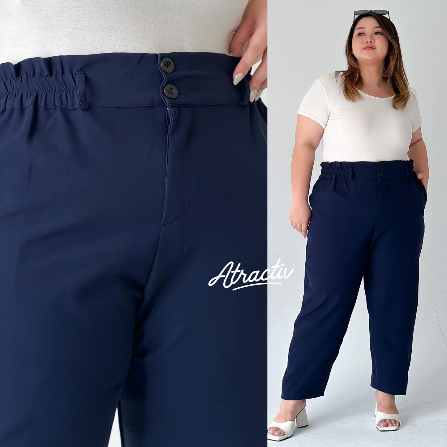 Celana Pauline Navy ATRACTIV - Atractiv Big Size Label