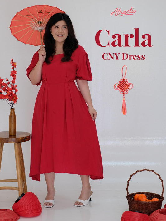 Dress Carla Red ATRACTIV - Atractiv Big Size Label