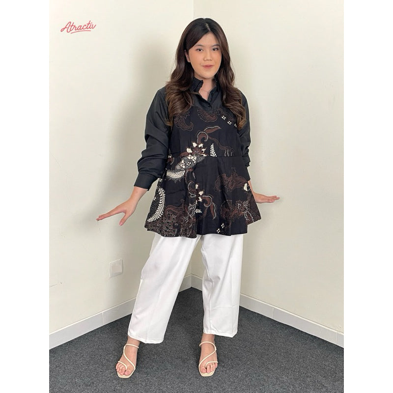 Batik Peplum Lengan Panjang Dahlia Atractiv - Atractiv Big Size Label
