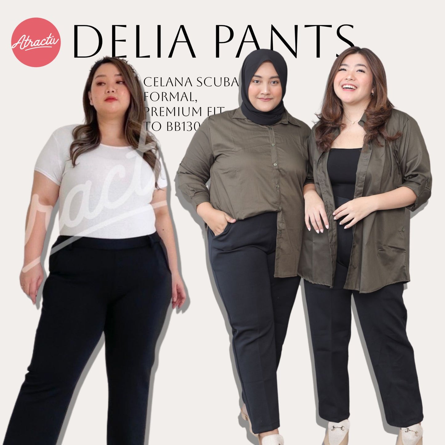 Celana Delia Hitam Atractiv - Atractiv Big Size Label