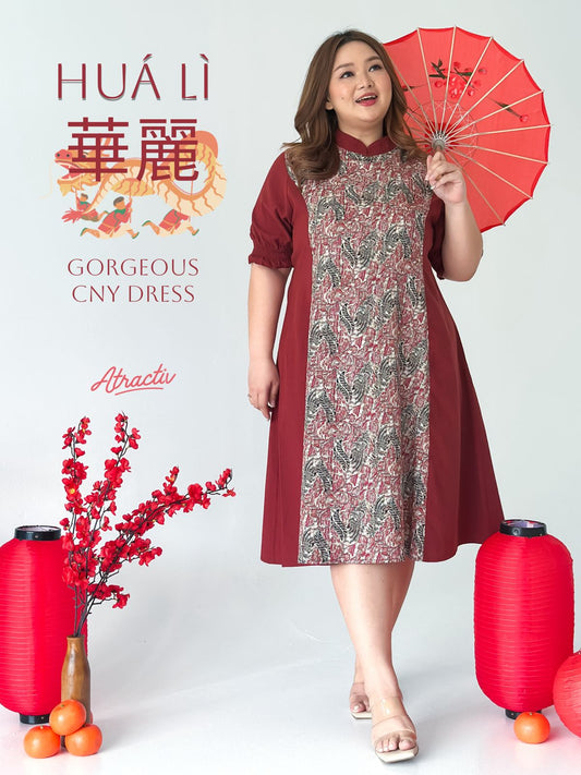 Dress Imlek Huá Lì Red ATRACTIV - Atractiv Big Size Label