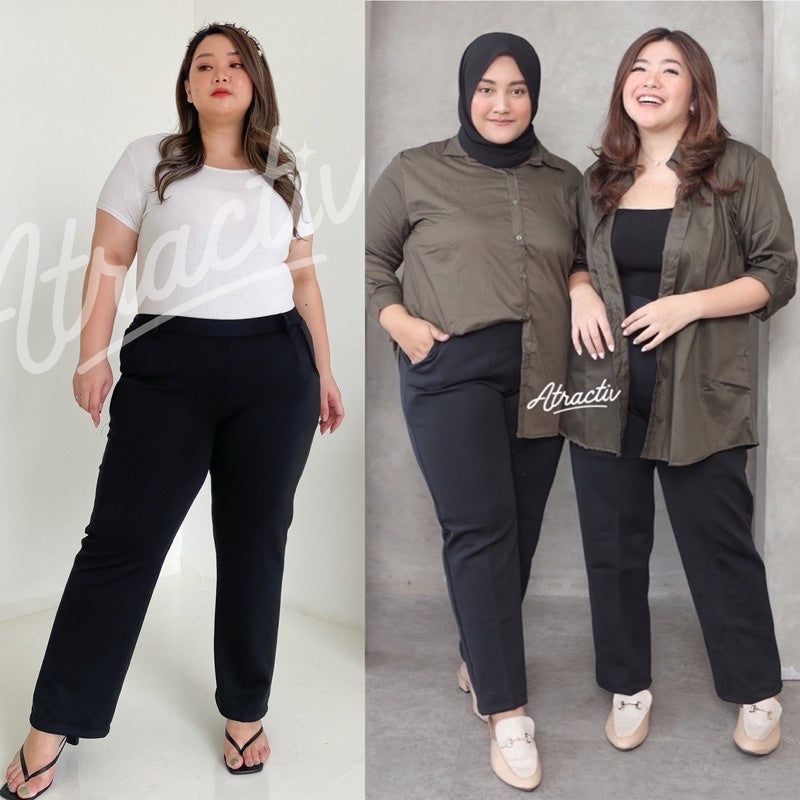 Celana Delia Hitam Atractiv - Atractiv Big Size Label