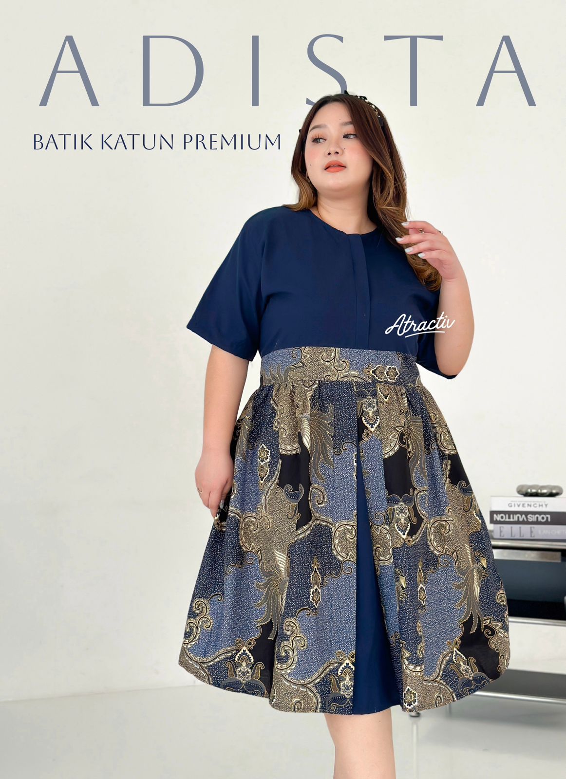 Dress Batik-Adista Biru ATRACTIV