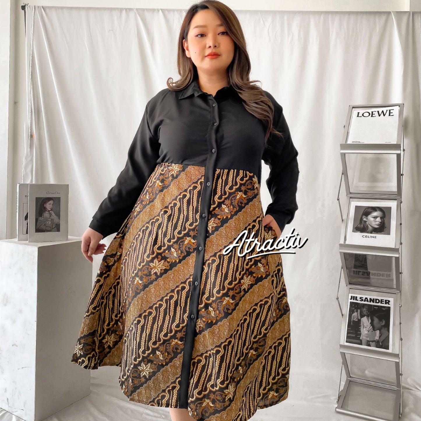 Dress Batik Lengan Panjang Wood ATRACTIV