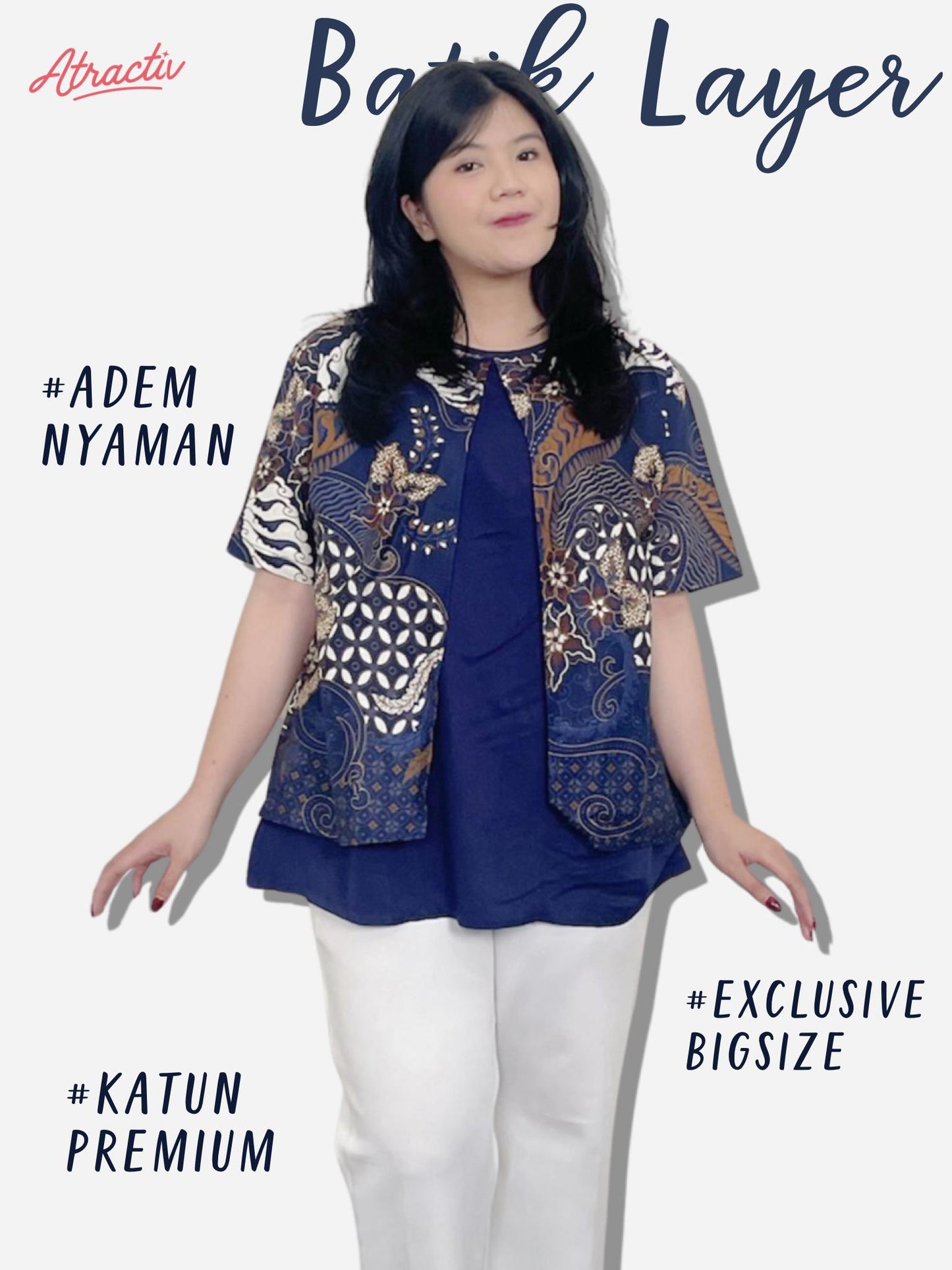 Batik Layer Lengan Pendek ATRACTIV
