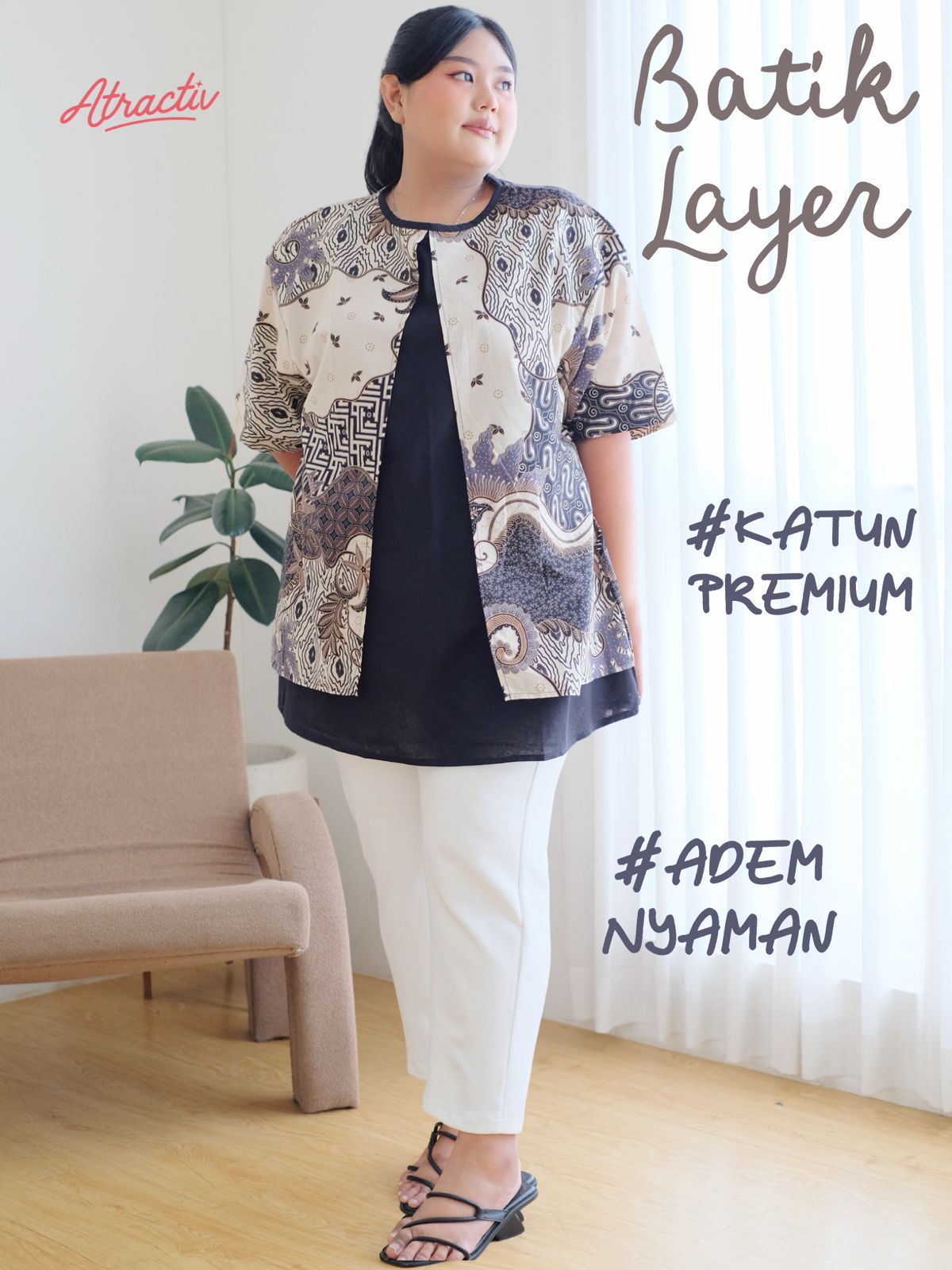 Batik Layer Lengan Pendek ATRACTIV