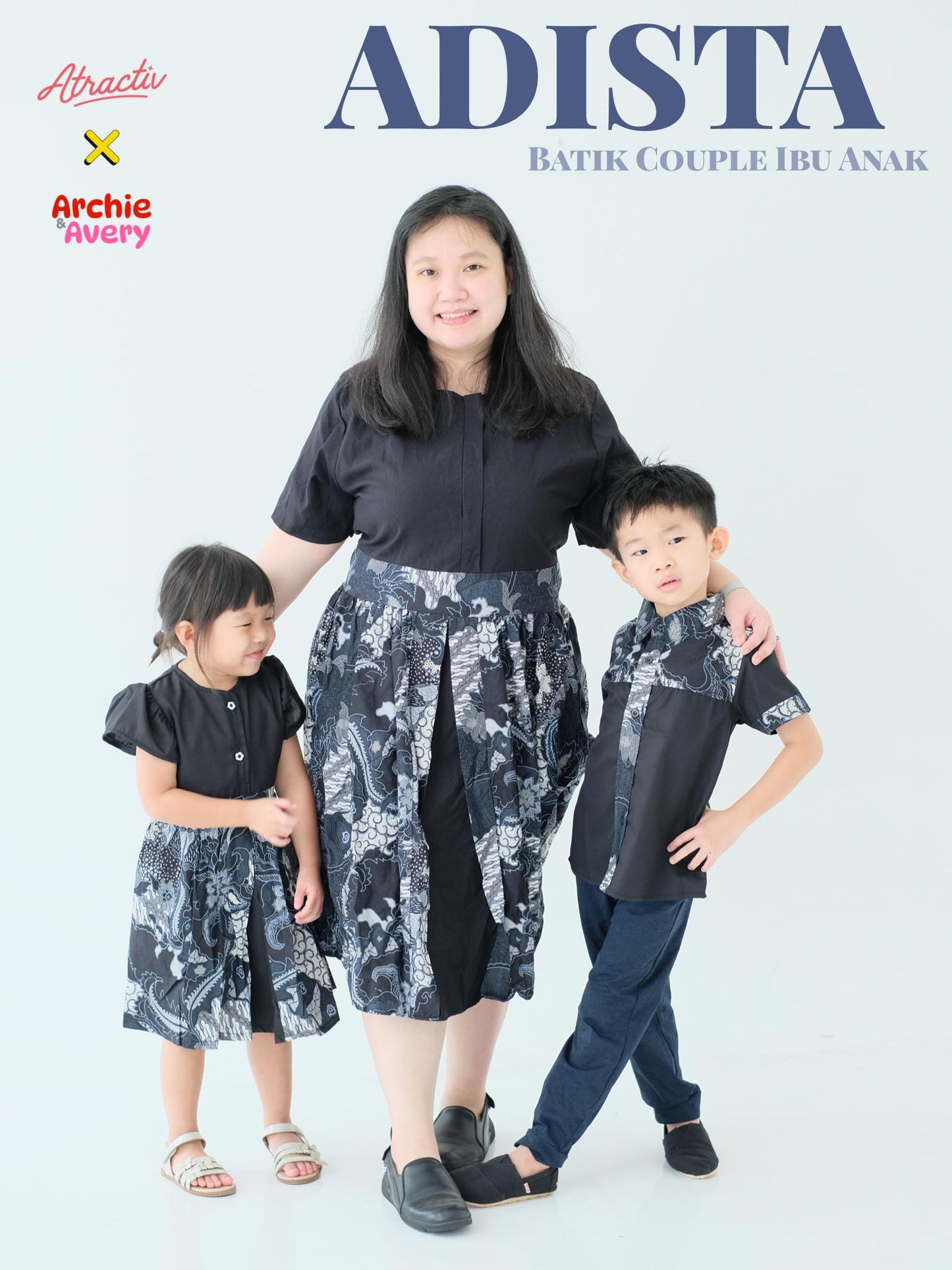 Batik Couple Mama Anak Hitam ATRACTIV X ARCHIEAVERY