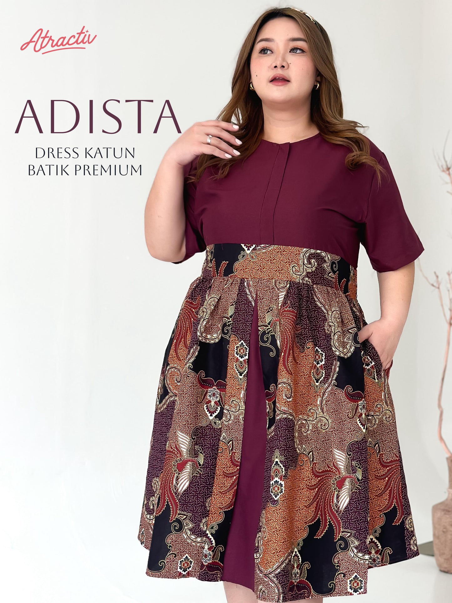 Dress Batik-Adista Teracota ATRACTIV