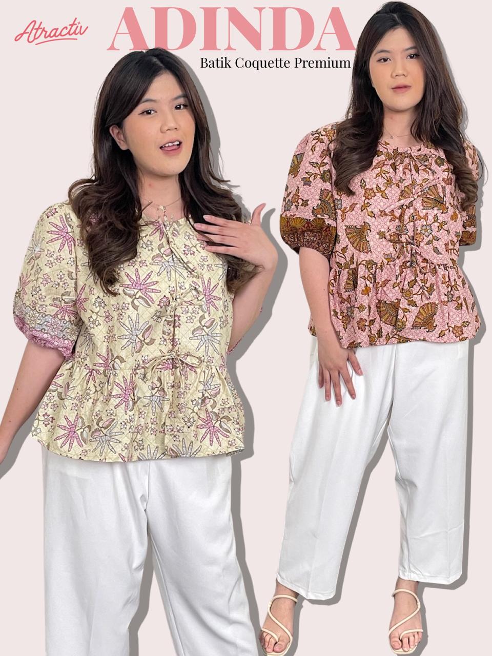 Blouse Batik Lengan Pendek Adinda Cream ATRACTIV