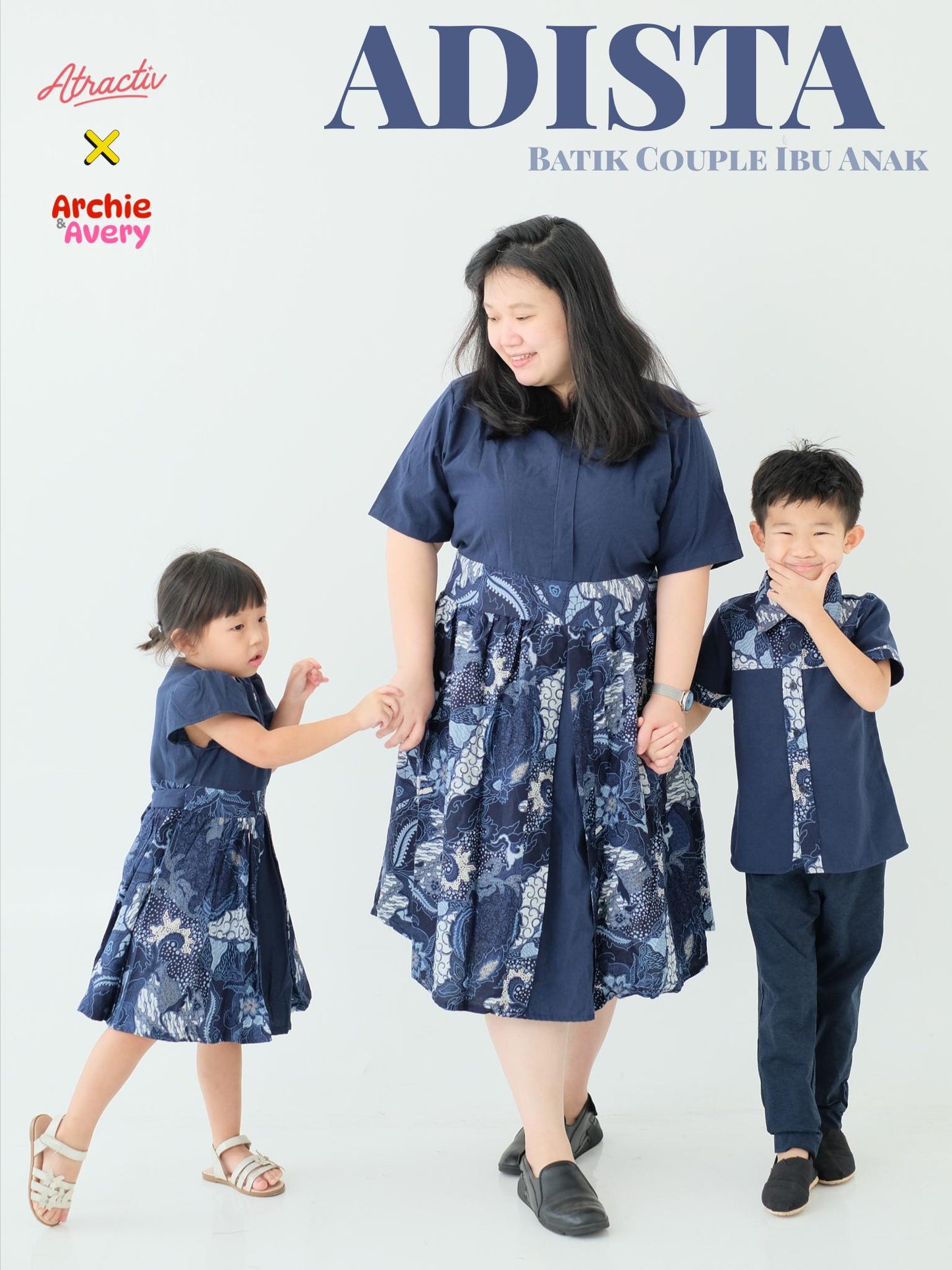 Batik Couple Mama Anak Navy ATRACTIV X ARCHIEAVERY