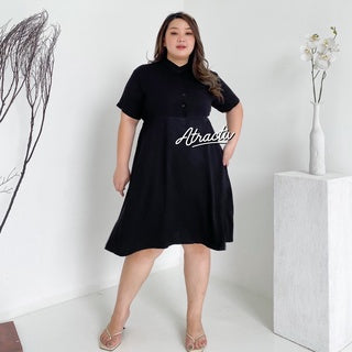 Dress Midi Shanghai Hitam ATRACTIV