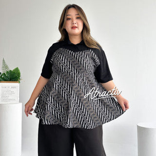 Batik Peplum Lengan Pendek Black ATRACTIV