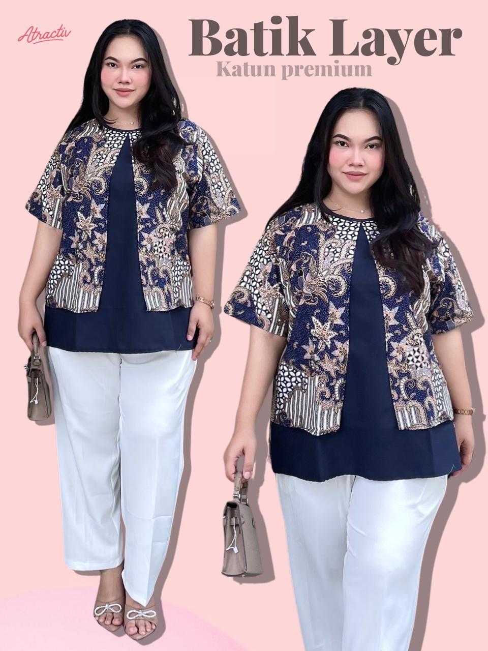 Batik Layer Lengan Pendek ATRACTIV