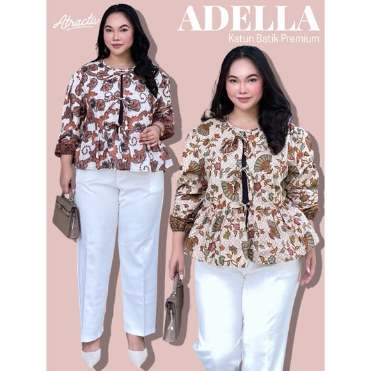 Blouse Batik Lengan Panjang Adella Khaki ATRACTIV