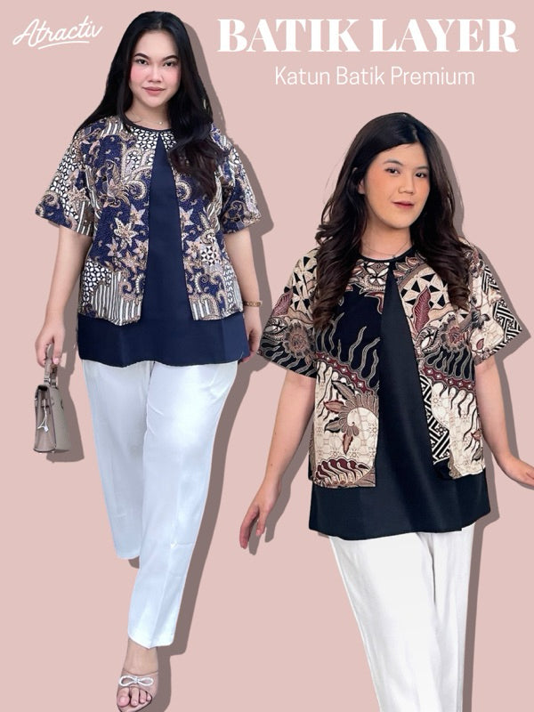 Batik Layer Lengan Pendek ATRACTIV