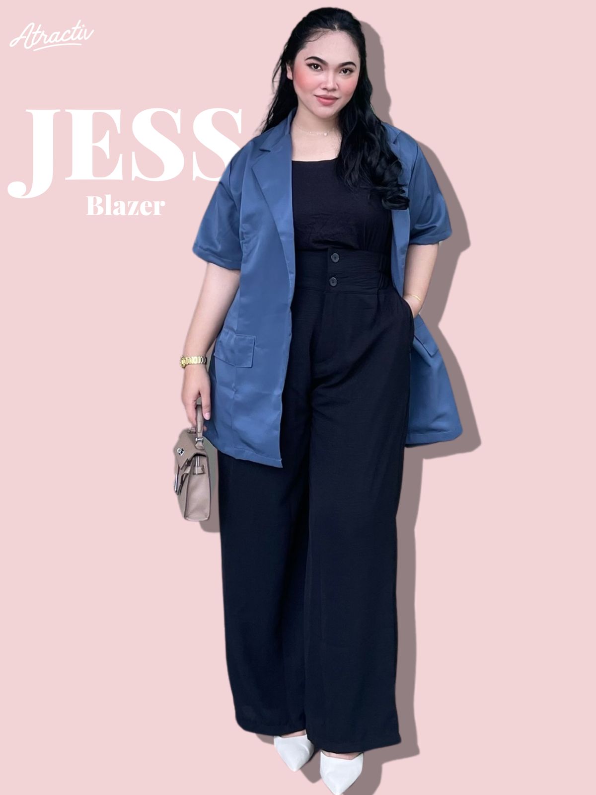 Blazer Jess Semi Formal Biru  ATRACTIV