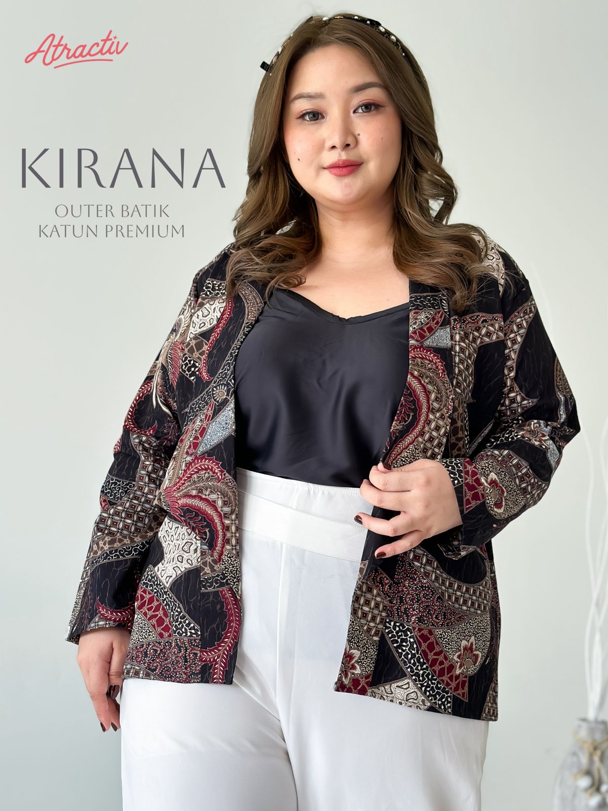 Outer Batik Katun Kirana Hitam Atractiv