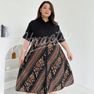 Dress Batik Lengan Pendek Brown ATRACTIV