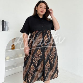 Dress Batik Lengan Pendek Brown ATRACTIV