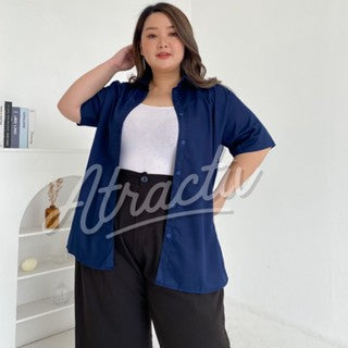 Kemeja Lengan Pendek Navy Anti Lecek ATRACTIV